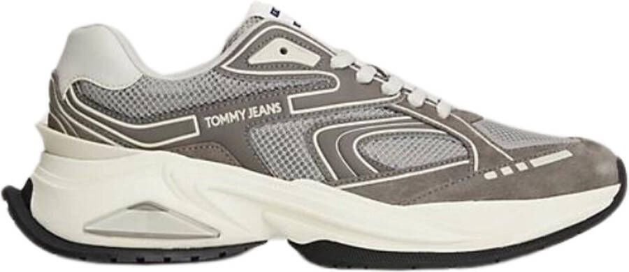 Tommy Hilfiger TJM Comfort Runner Leer Mesh Heren Grijs