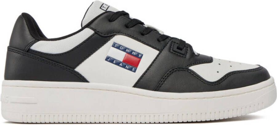 Tommy Hilfiger TJM Retro Basket Essential Sneakers Heren Zwart Ecru