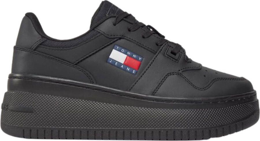 Tommy Jeans Leren sneakers met plateauzool model 'RETRO BASKET'