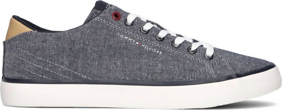 Tommy Hilfiger Sneakers TH HI VULC LOW CHAMBRAY met logo-opdruk vrijetijdsschoen halfschoen veterschoen