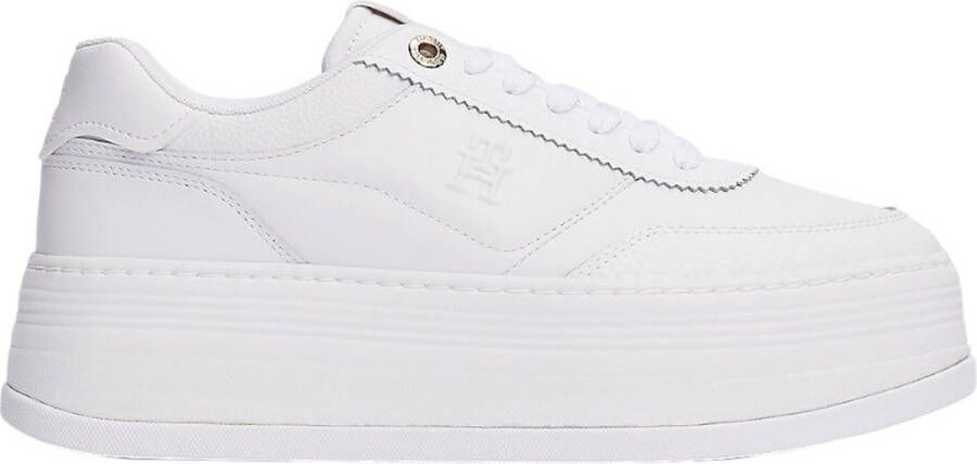 Tommy Hilfiger Plateausneakers PLATFORM LUX COURT SNEAKER vrijetijdsschoen lage schoen veterschoen met gepolsterde schacht