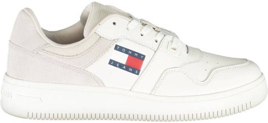 Tommy Hilfiger Witte Polyester Sneakers Met Contraste Details