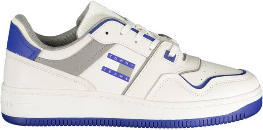 Tommy Hilfiger Sportieve witte sneakers met koningsblauwe details White Heren