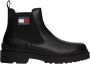 TOMMY JEANS Chelsea-boots TJM LEATHER CHELSEA BOOT hakken zakelijke mode instaplaarzen enkellaars breedte g - Thumbnail 1