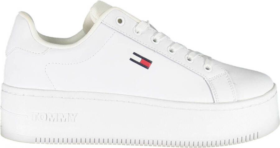 TOMMY JEANS Flatform Ess Lage sneakers Leren Sneaker Dames Wit