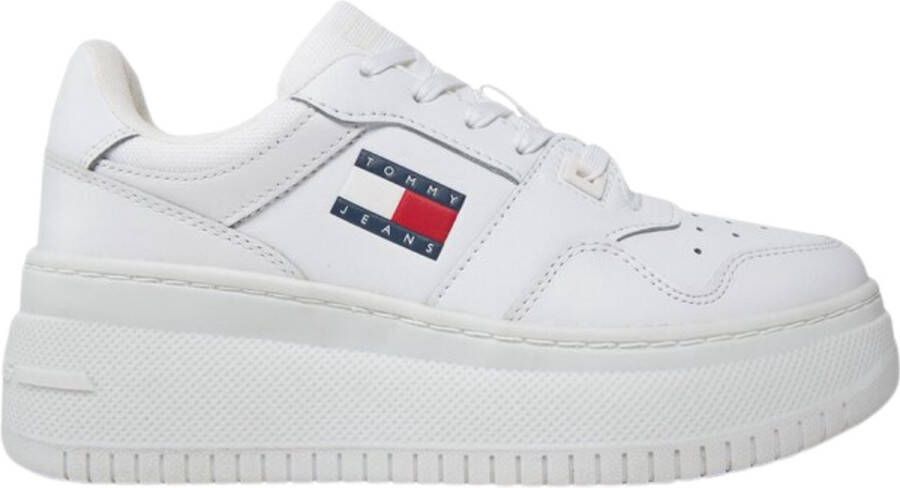 TOMMY JEANS Tjw Retro Basket Flatform Sneakers Leren Sneaker Dames Wit