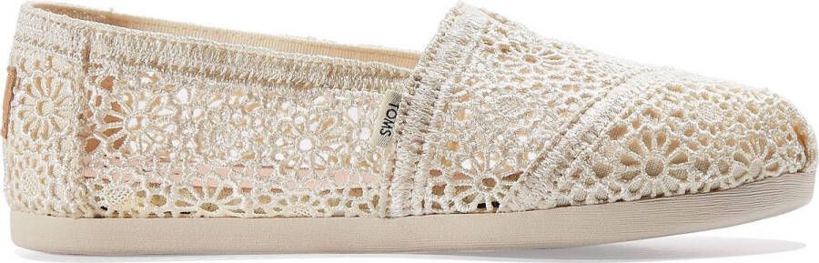 TOMS Alpargata Met Kant Beige Narural Moroccan Crochet