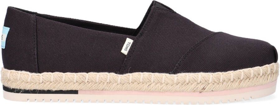 TOMS Espadrilles Dames Instappers Damesschoenen - Alpargata Platfor Zwart