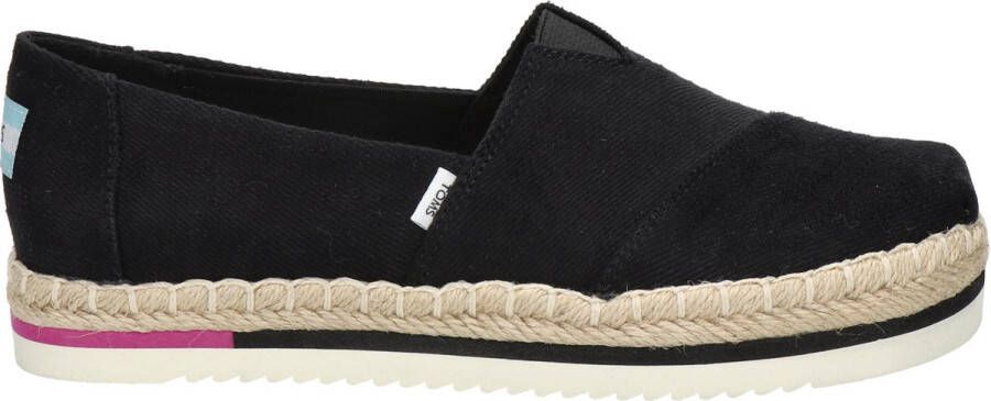 TOMS Schoenen Zwart Alpargata Platform Rope Loafers Zwart Alpargata Platform Rope