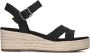 TOMS Audrey linnen sandalen met sleeha Zwart Textiel Sandalen met hak Dames - Thumbnail 2