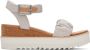 TOMS Diana Ruched Woven Beige Wedge Sandaal - Thumbnail 1