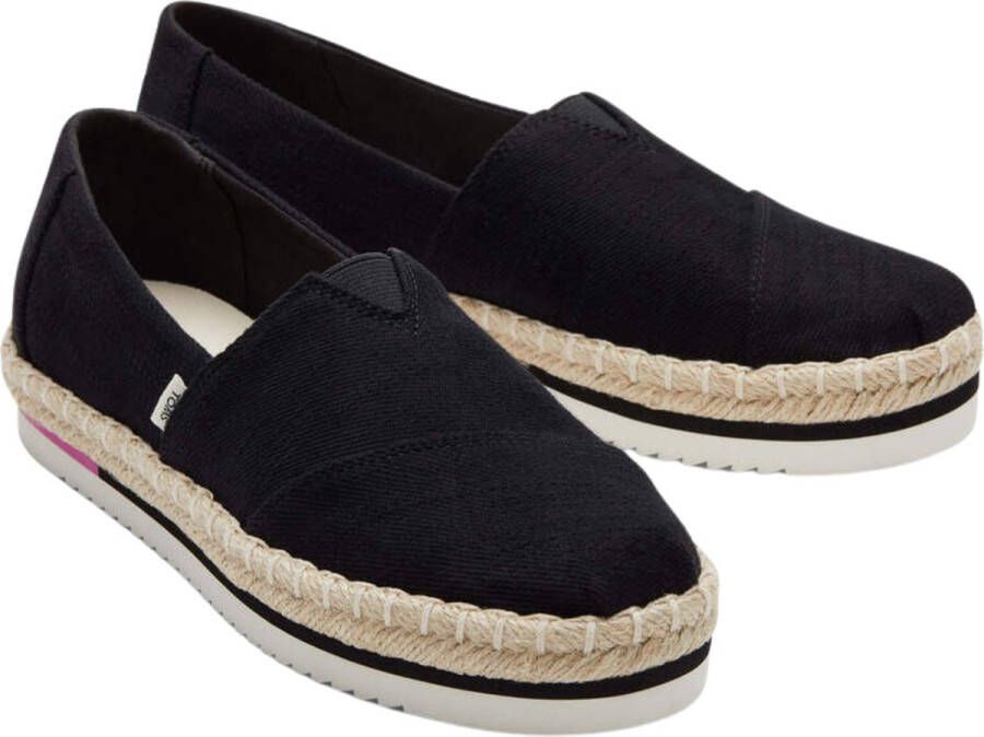 TOMS Schoenen Zwart Alpargata platform rope loafers zwart