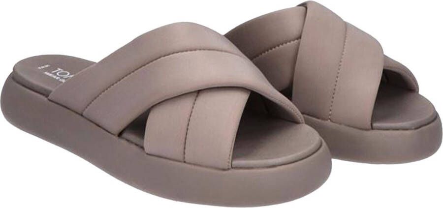 TOMS Taupe Alpargata Mallow Crossover Slippers Taupe Alpargata Mallow Crossover