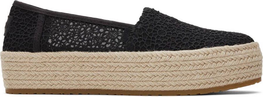 TOMS Valencia Platform Espadrille Black Kant