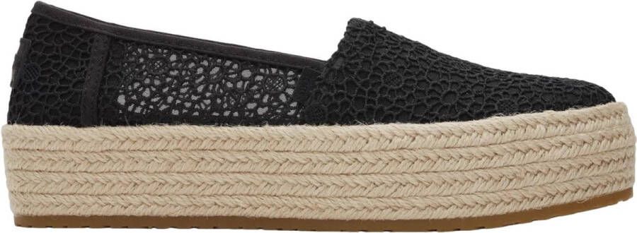 TOMS Valencia Platform Espadrille Black Kant