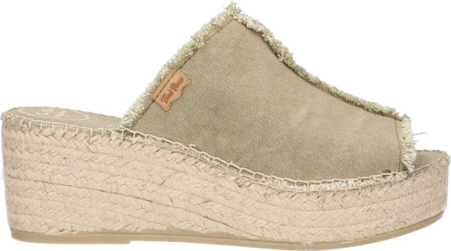 Toni Pons Itaca Dames Espadrilles Caqui | Groen | Textiel