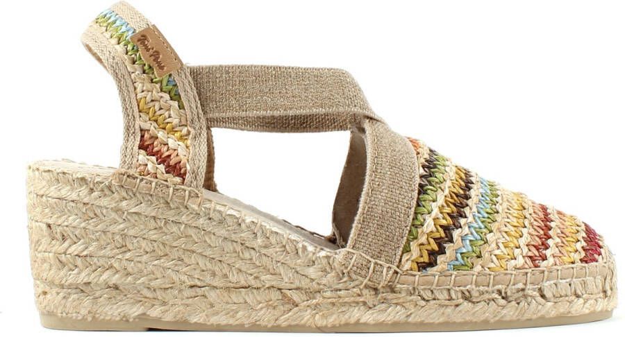 Toni Pons Terra-MA Espadrilles Sleehak Dames Raffia Multi