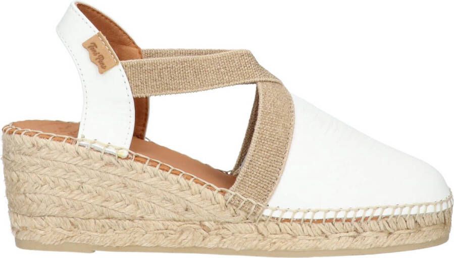 Toni Pons Tossa Leren Dames Espadrilles Blanc