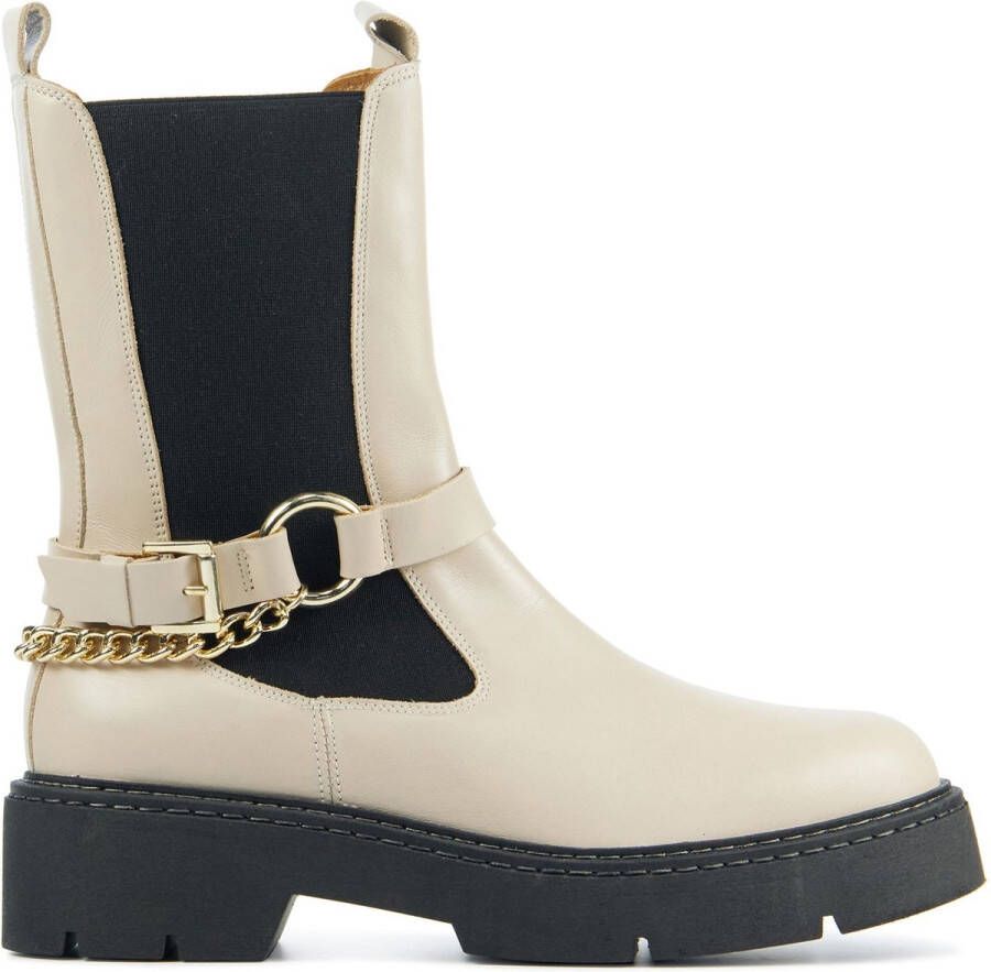 TORAL Biker Boots Dames 12790 Maat: 40 Materiaal: Leer Kleur: Gebroken wit