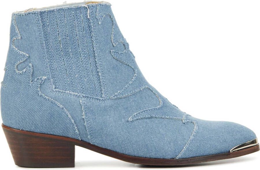 Toral Cowboylaarzen Dames Laarzen Damesschoenen Leer Sonia Jeans blauw