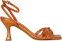 Toral Sandalen Dames Damesschoenen Leer Kitten heel hoogte Eve Oranje - Thumbnail 1