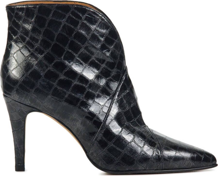 Toral Enkellaarsjes Dames Laarzen Damesschoenen Leer Crocoprint 12601 Lood