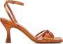 Toral Sandalen Dames Damesschoenen Leer Kitten heel hoogte Eve Oranje - Thumbnail 1