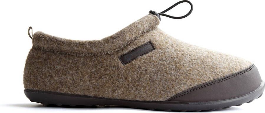 Travelin ' Back-Home Dames Sloffen Wollen Pantoffels Rubberen zool Beige Zand