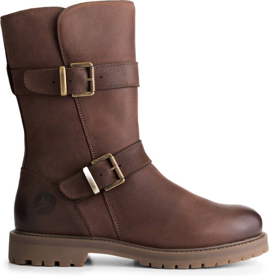 Travelin ' Barstad Leren bikerboots met rits Halfhoge laarzen Cognac