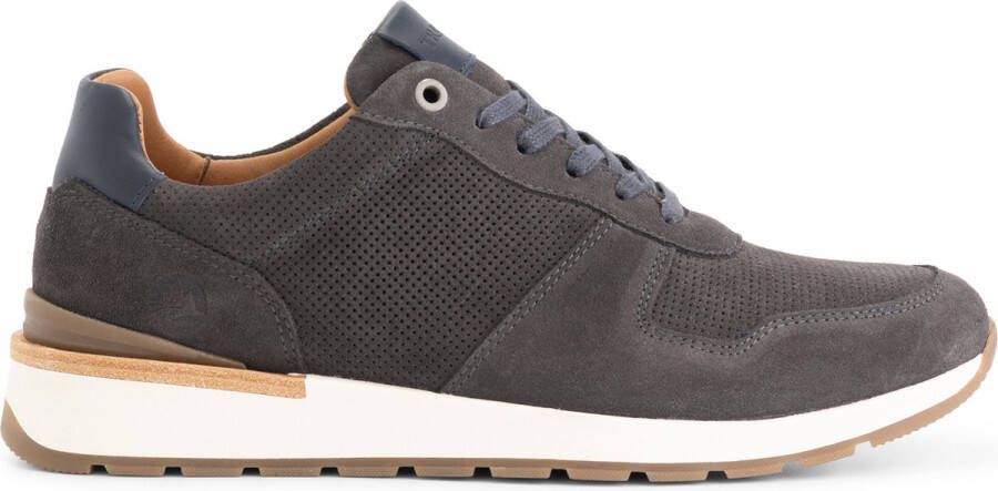 Travelin ' Brampton Lage heren sneakers 100% leer en ademend Donkergrijs