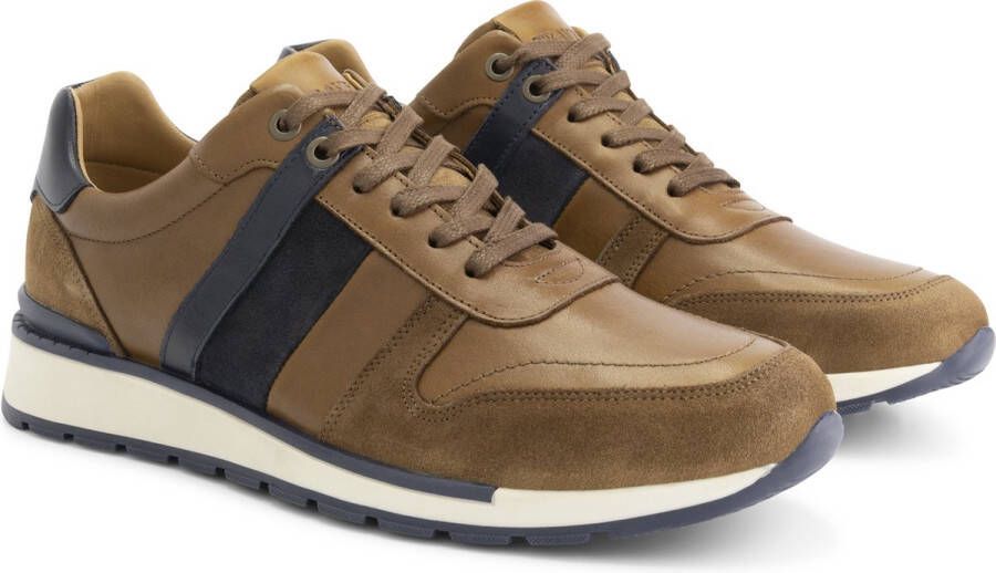 Travelin ' Brixworth Heren Sneaker Leren veterschoenen mannen Cognac leer