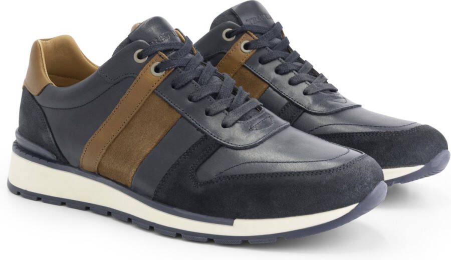 Travelin ' Brixworth Heren Sneaker Leren veterschoenen mannen Blauw leer