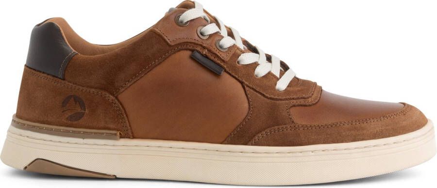 Travelin ' Burnham Heren sneakers 100% leer Trainers Cognac