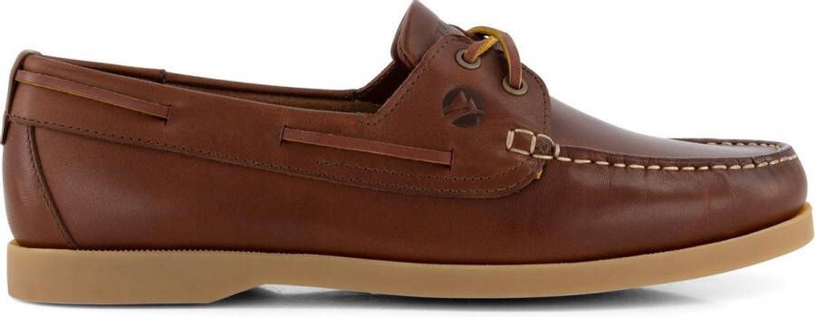 Travelin ' Exmouth Heren Leren Moccasins met veter Boot schoen Bruin Leer - Foto 1