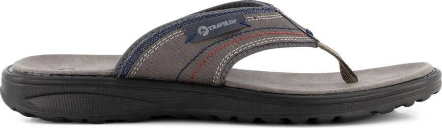 Travelin' Fiksdal Heren Teenslipper Outdoor- Sport- en WandelSablealen met Profielzool Grijs