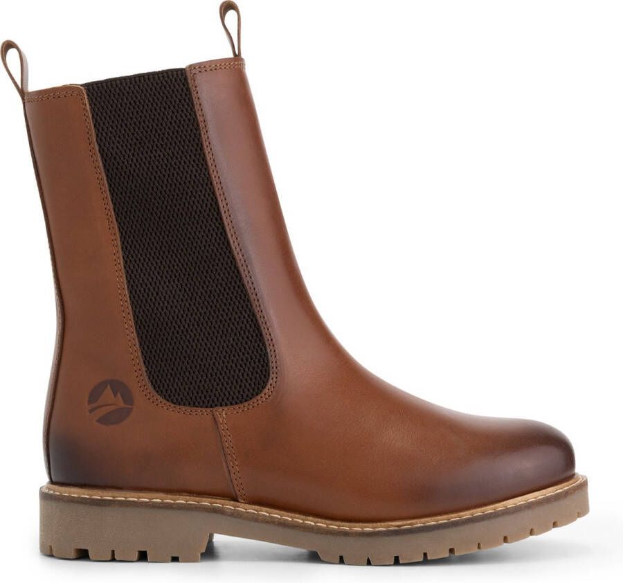 Travelin' Forsand Halfhoge dames chelsea boots 100% hoogwaardig leer Cognac