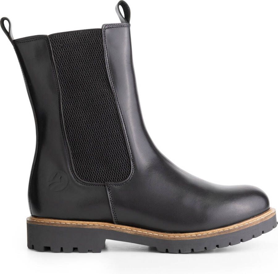 Travelin ' Forsand Halfhoge dames chelsea boots 100% hoogwaardig leer Zwart