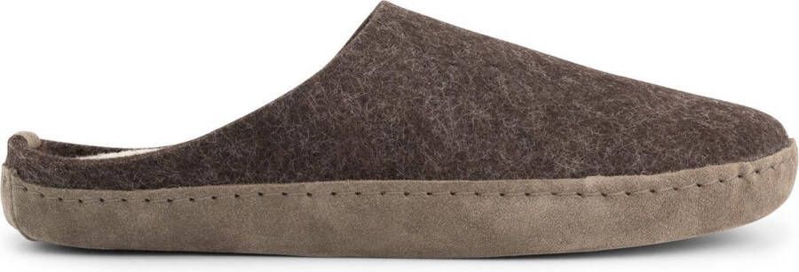 Travelin ' Get-Home Heren Slip-On sloffen Wollen pantoffels Suede zool Bruin