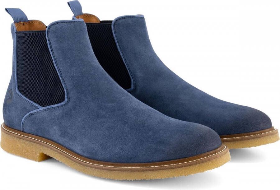 Travelin ' Glasgow Chelsea Suede Leren herenschoen Chelseaboot Blauw Leer