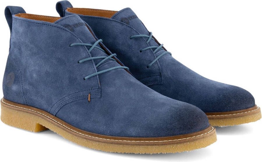 Travelin ' Glasgow Nette Suede Leren Heren Veterschoenen Lichtblauw Leer