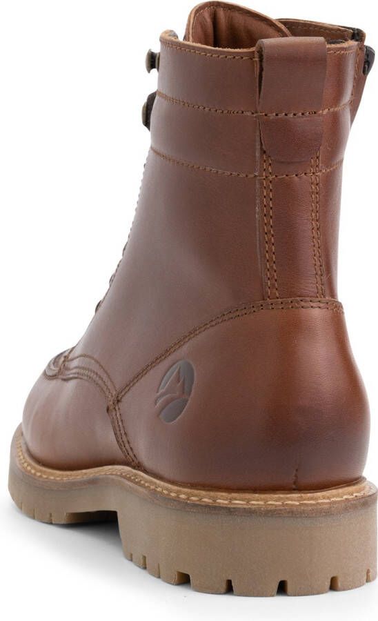 Travelin ' Haugesund Dames Leren Veterschoenen Wol gevoerde boots Cognac leer