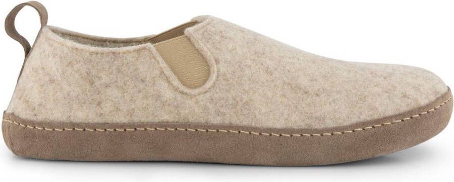 Travelin ' In-Home Heren Sloffen Wollen Pantoffels Suede zool Beige