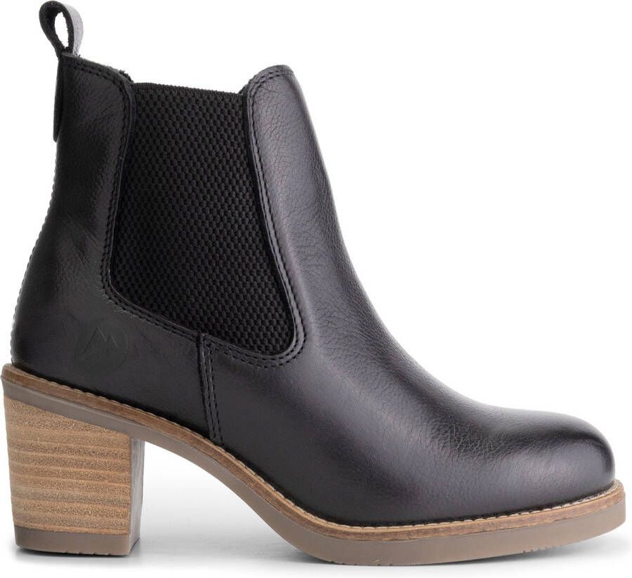 Travelin ' Ivry Dames enkellaars 100% leer Chelsea boots Zwart