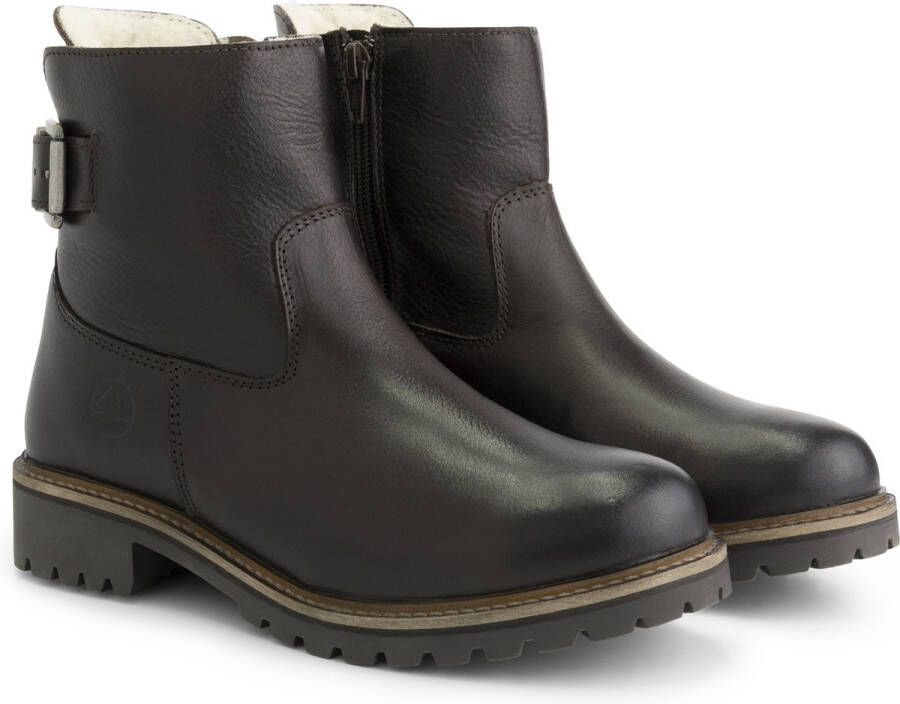 Travelin ' Kammerfoss wolgevoerde boots Leren enkellaarsjes dames Donkerbruin leer