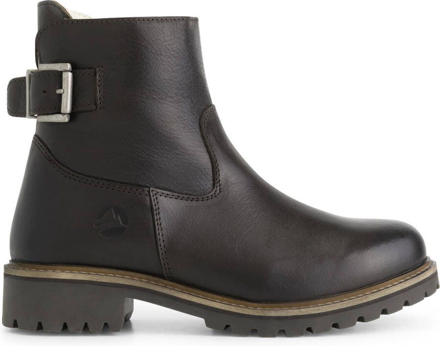 Travelin ' Kammerfoss wolgevoerde boots Leren enkellaarsjes dames Donkerbruin leer