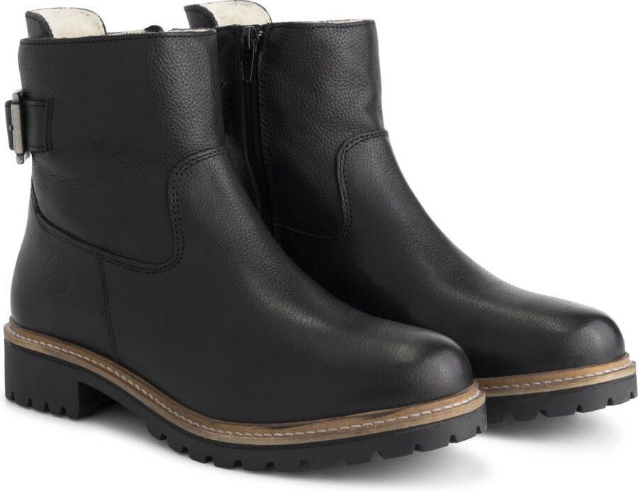 Travelin ' Kammerfoss wolgevoerde boots Leren enkellaarsjes dames Zwart leer