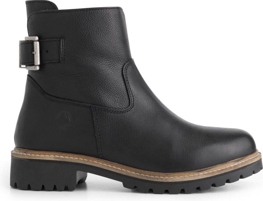 Travelin ' Kammerfoss wolgevoerde boots Leren enkellaarsjes dames Zwart leer