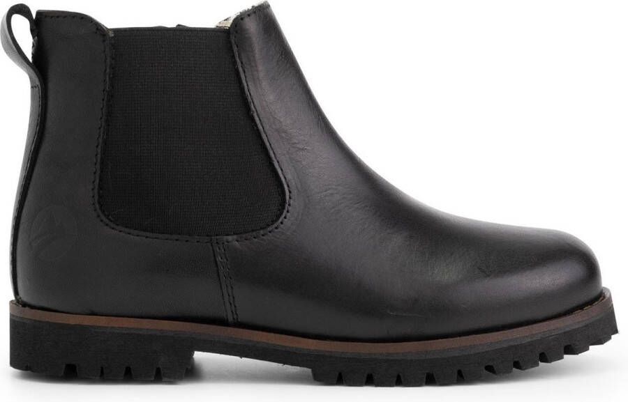 Travelin ' Kids Chelsea boots Sel Wol gevoerde Kinderschoenen met rits Zwart Leer