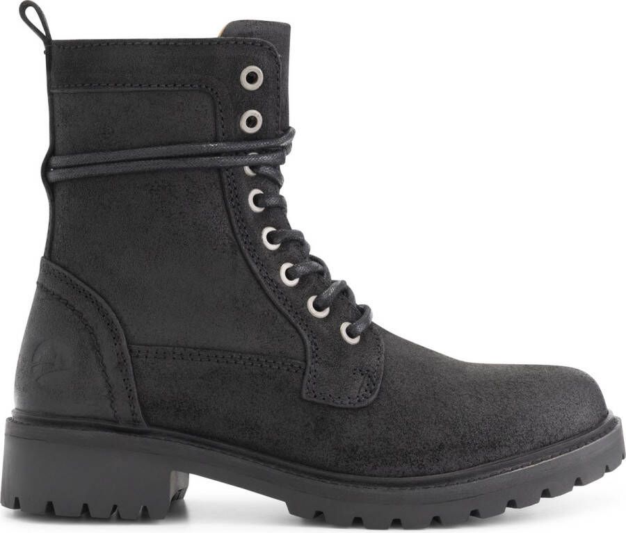 Travelin ' Kvistrup Dames Suede leren hoge veterschoenen Zwart leer