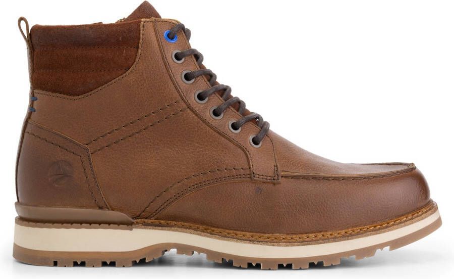 Travelin ' Lemvig Leren veterschoenen voor heren Wolgevoerde boots Cognac